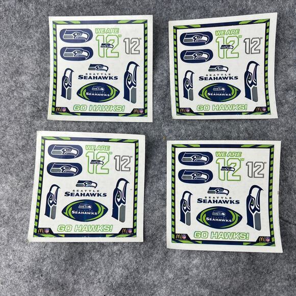 Lot of 4 Seattle Seahawks Waterless Temp Tattoos 12th Man NFL GO HAWKS! - Picture 2 of 4